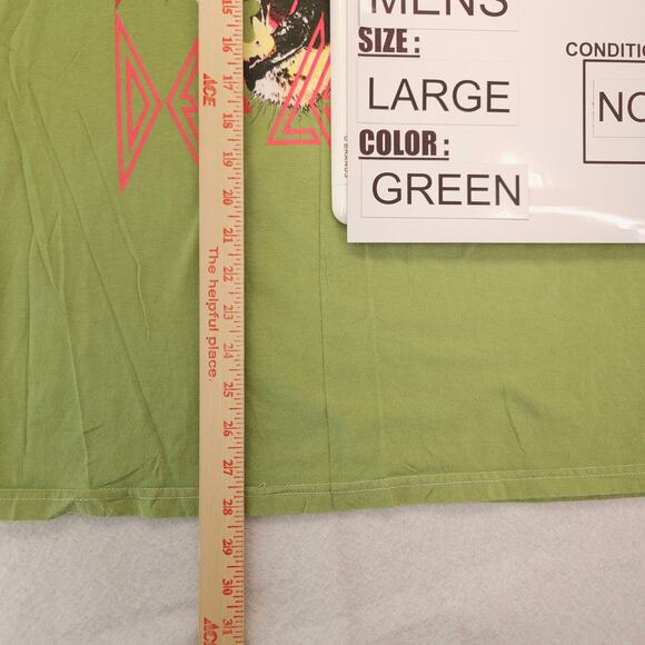 Def Leppard Band Graphic Crew Neck T Shirt Adult Mens Size Large L Green - Picture 8 of 9